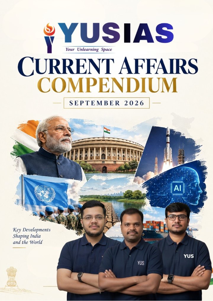 Cover of the YUS IAS Current Affairs Compendium, September 2026